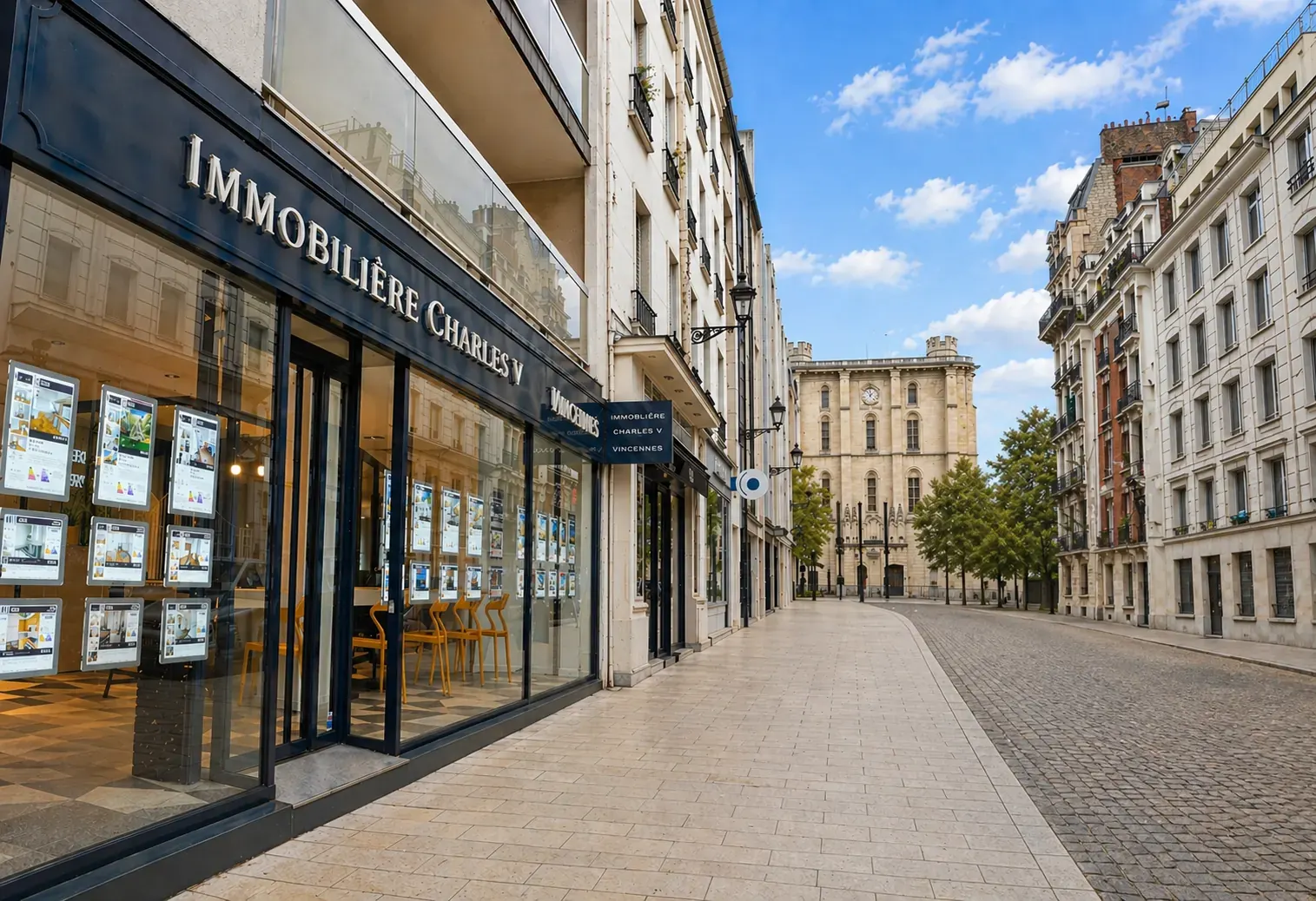 Façade de l'agence Immobilière Charles V à Vincennes